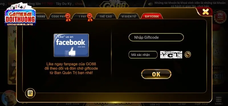Hướng dẫn chi tiết cách nhận và nhập gift code game bài go88